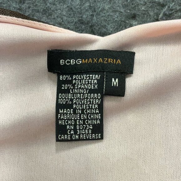 β¨ BCBG Bronze Beaded Flapper Dress | 1920s Style Sleeveless Glam M - Picture 3 of 8